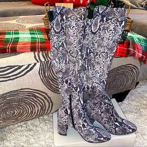 Snake Print Over The Knee Boot- Womens size 10